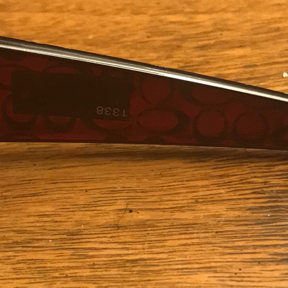 Coach Red/Burgundy & Silver Signature C Sunglasses with Brown Signature C Case - Picture 9 of 14